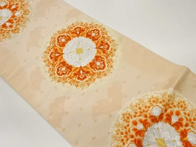 JAPANESE FUKURO OBI / WOVEN FLOWER CREST
